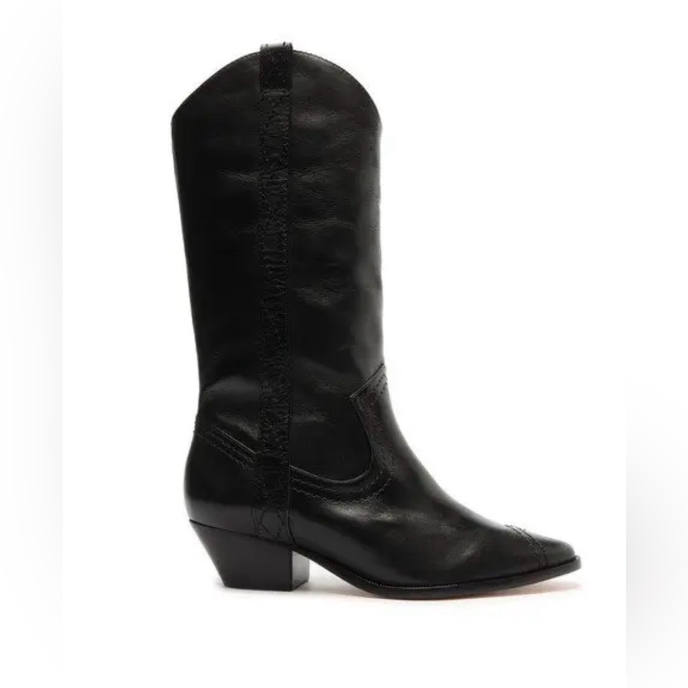 SCHUTZ Allison Leather Black Heeled Boots